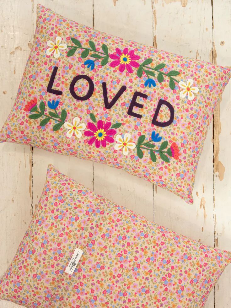 Embroidered Love Pillow