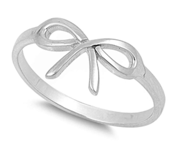 Sterling Silver Infinity Bow Ring