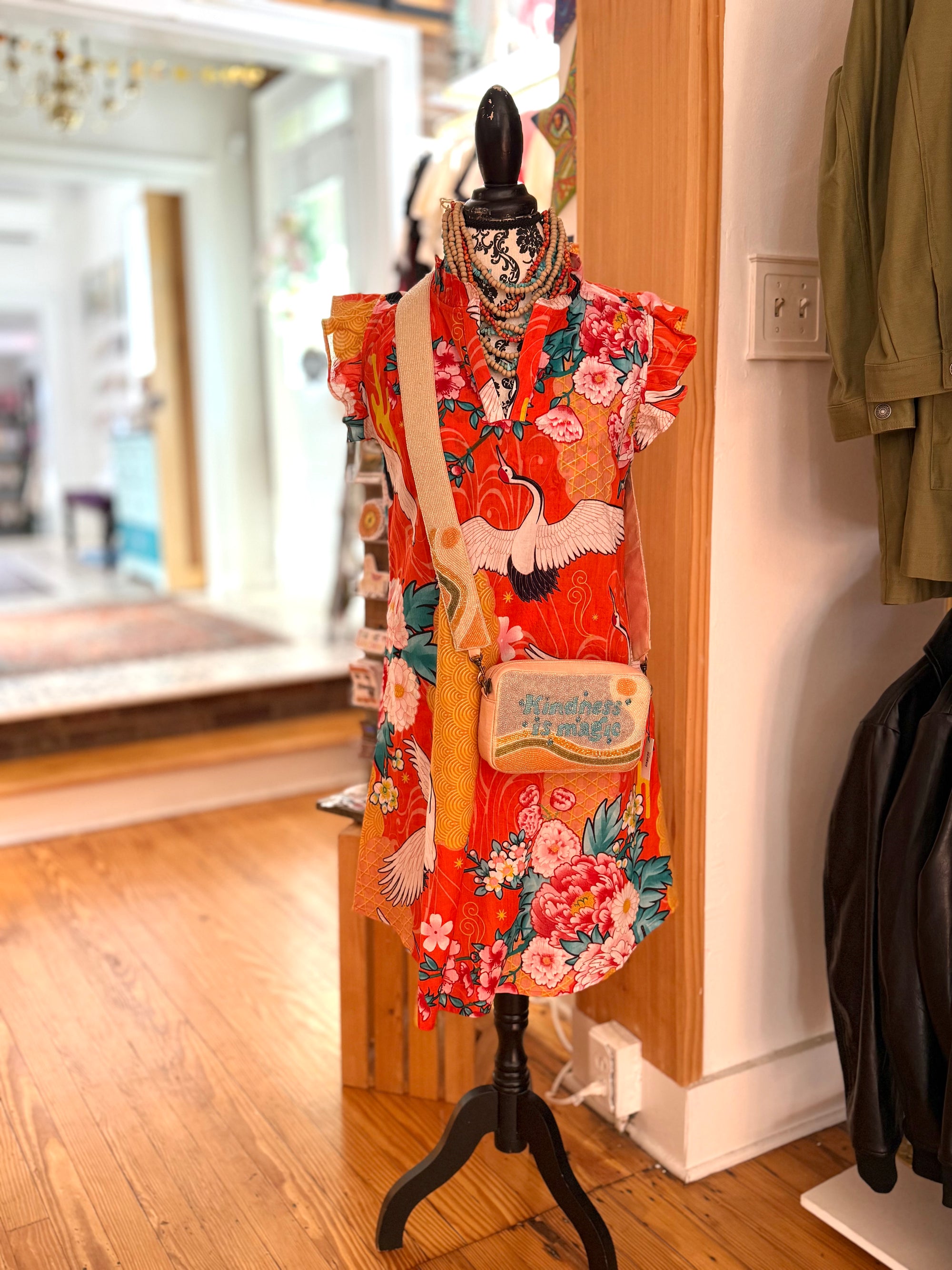 Dolma Dress ~ Red Bird