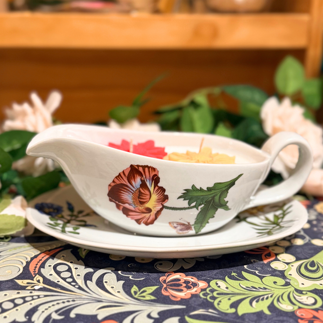 Floral Gravy Boat Candle