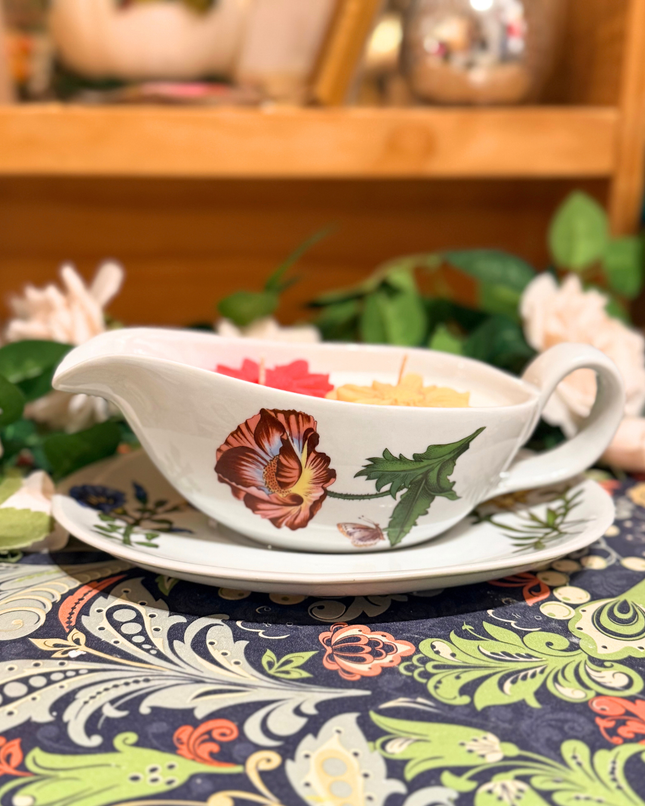 Floral Gravy Boat Candle