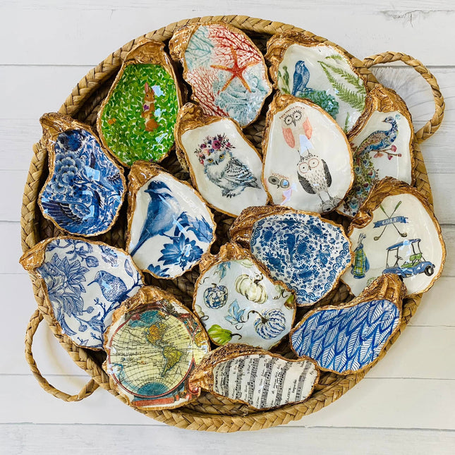 Decoupage Oyster Jewelry Dishes