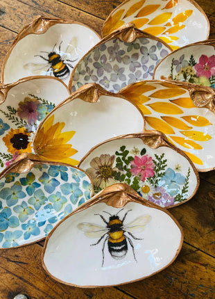 Decoupage Oyster Jewelry Dishes