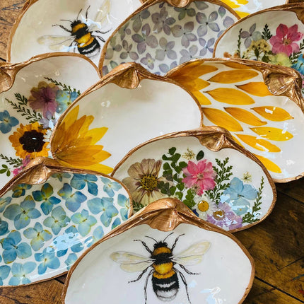Decoupage Oyster Jewelry Dishes