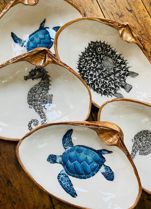 Decoupage Oyster Jewelry Dishes