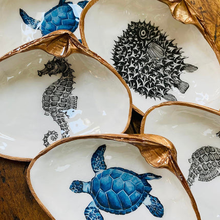 Decoupage Oyster Jewelry Dishes