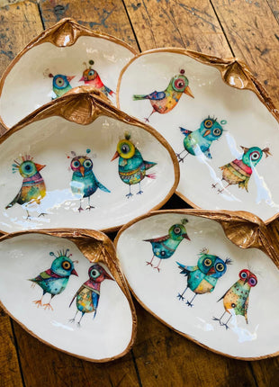 Decoupage Oyster Jewelry Dishes