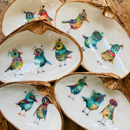 Decoupage Oyster Jewelry Dishes