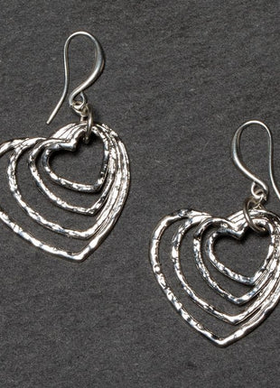 Bali Stacked Heart Earrings