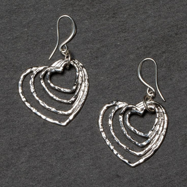Bali Stacked Heart Earrings