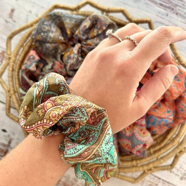Bamboo Vintage Patchwork Scrunchie