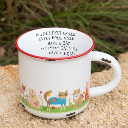 Cat Home Ceramic Camp Mug