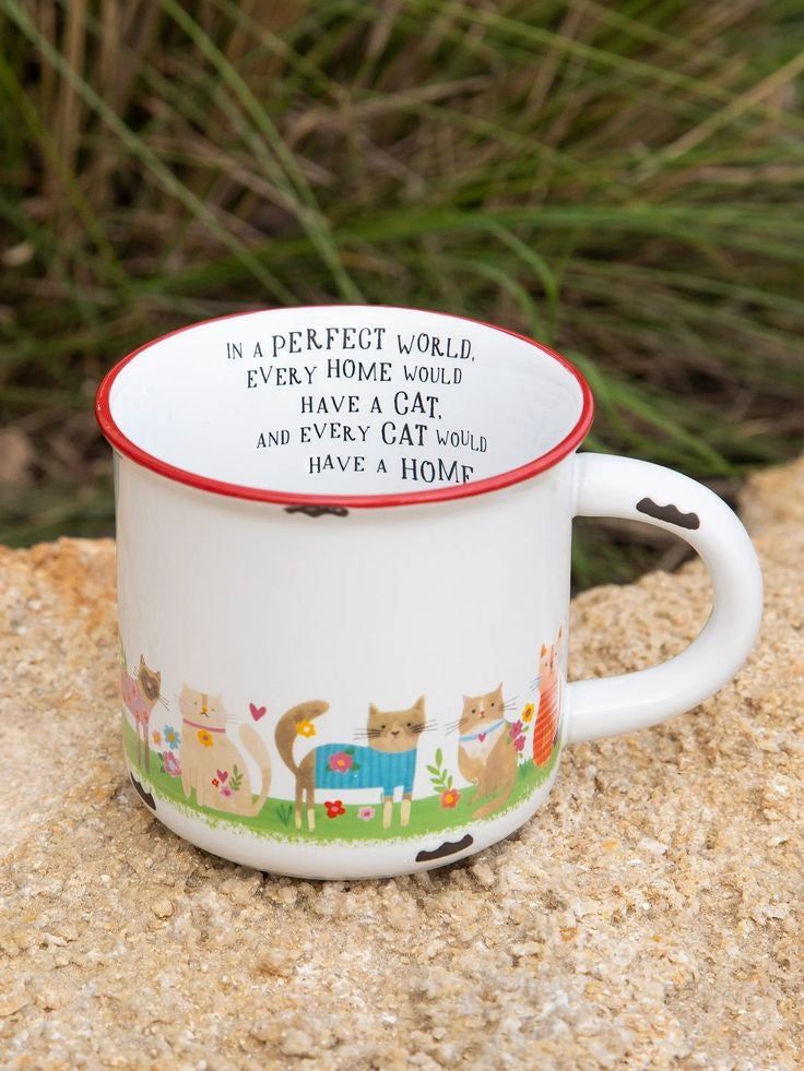 Cat Home Ceramic Camp Mug