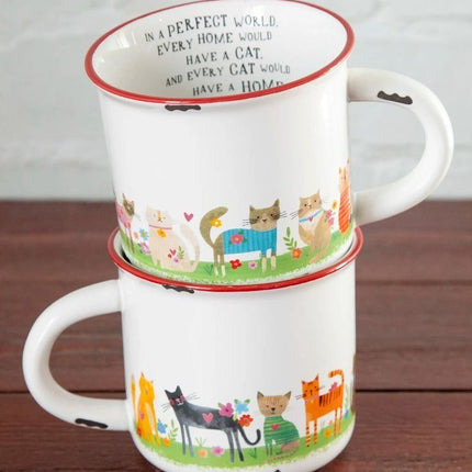 Cat Home Ceramic Camp Mug