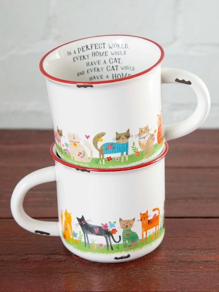 Cat Home Ceramic Camp Mug