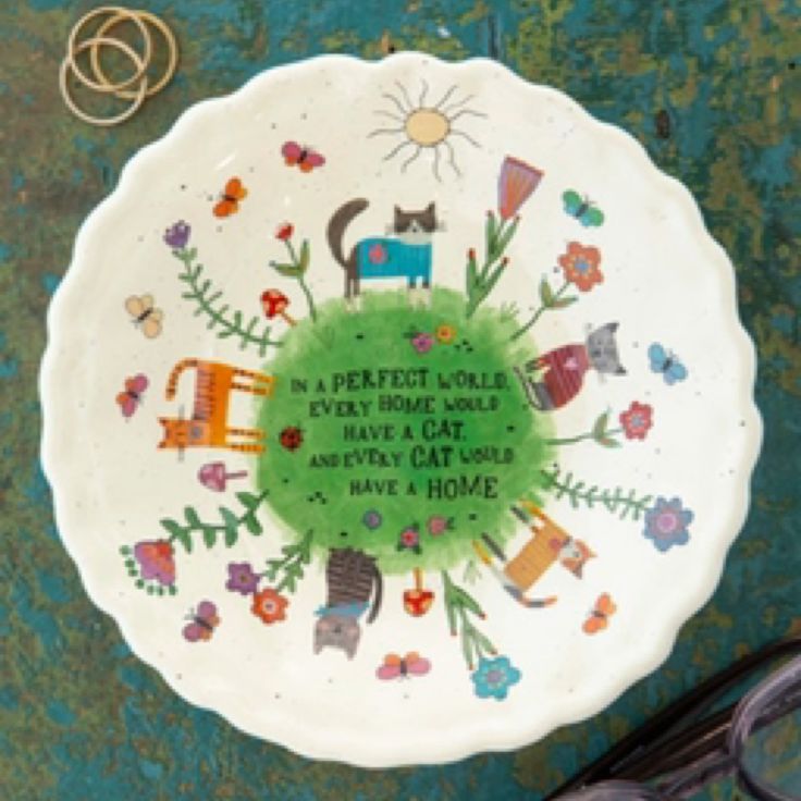 Cat Home Ceramic Trinket Dish