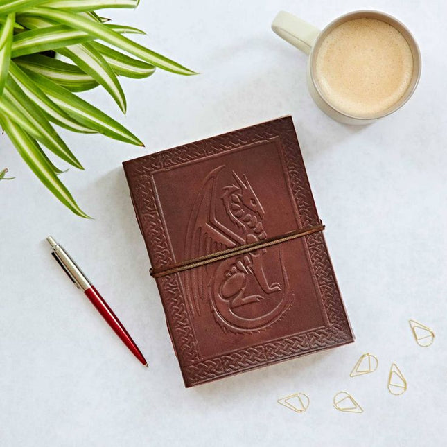Celtic Dragon Leather Journal – Fair Trade & Recycled Paper