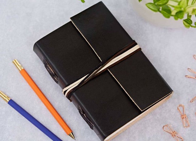 Handmade Fair Trade Leather Journal – Recycled Cotton Paper