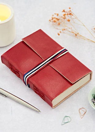 Handmade Fair Trade Leather Journal – Recycled Cotton Paper