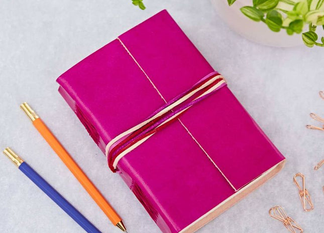 Handmade Fair Trade Leather Journal – Recycled Cotton Paper