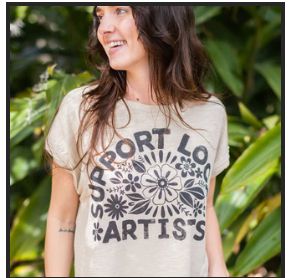 Cotton Boxy Tee Shirt - Support Local Artists