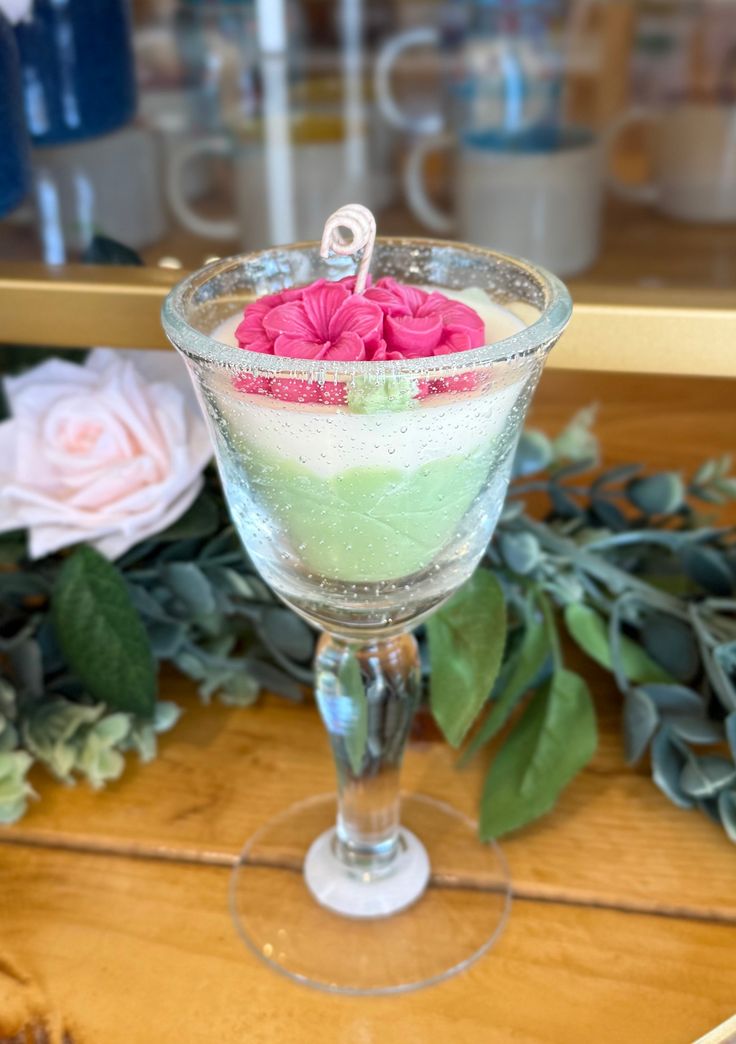 Crystal Flower Candle