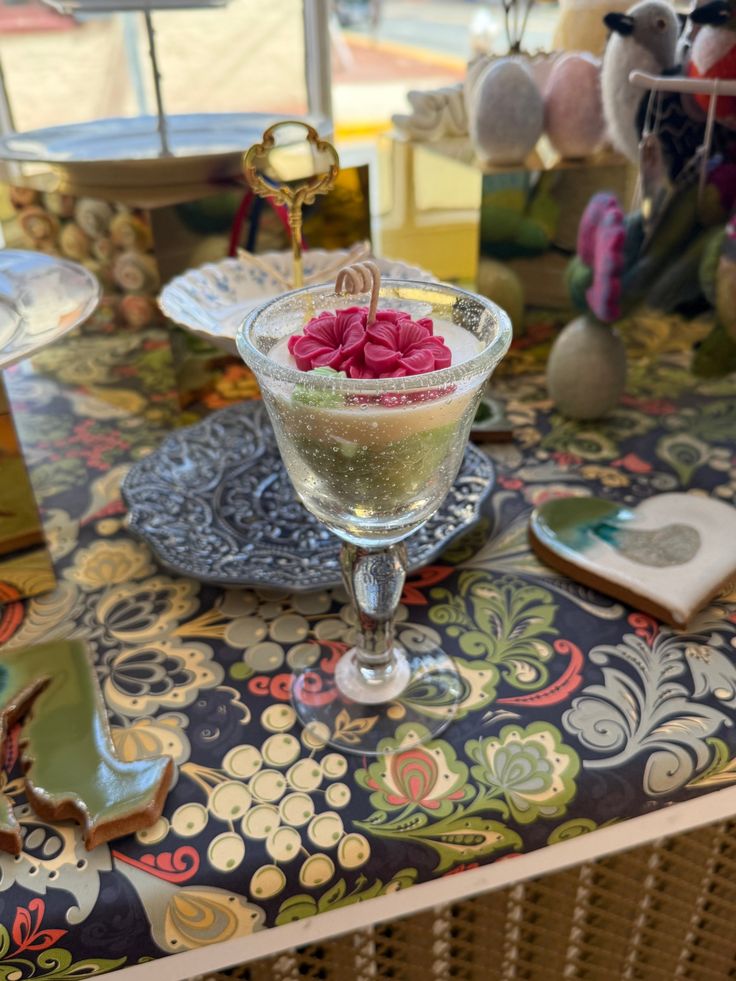 Crystal Flower Candle