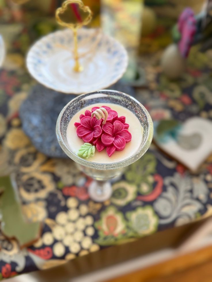 Crystal Flower Candle