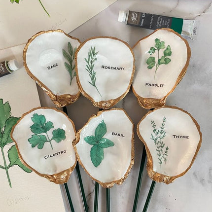 Decoupage Oyster Garden Stakes