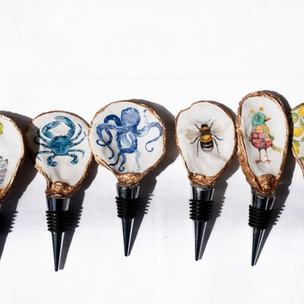 Decoupage Oyster Shell Wine Bottle Stopper – The Joyful Penguin