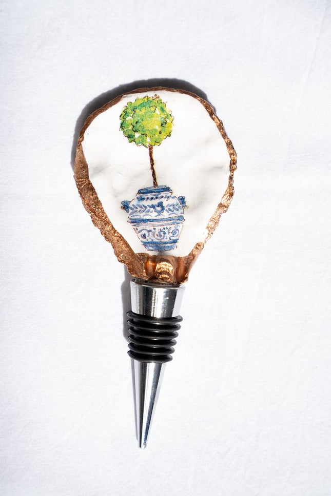 Decoupage Oyster Shell Wine Bottle Stopper – The Joyful Penguin