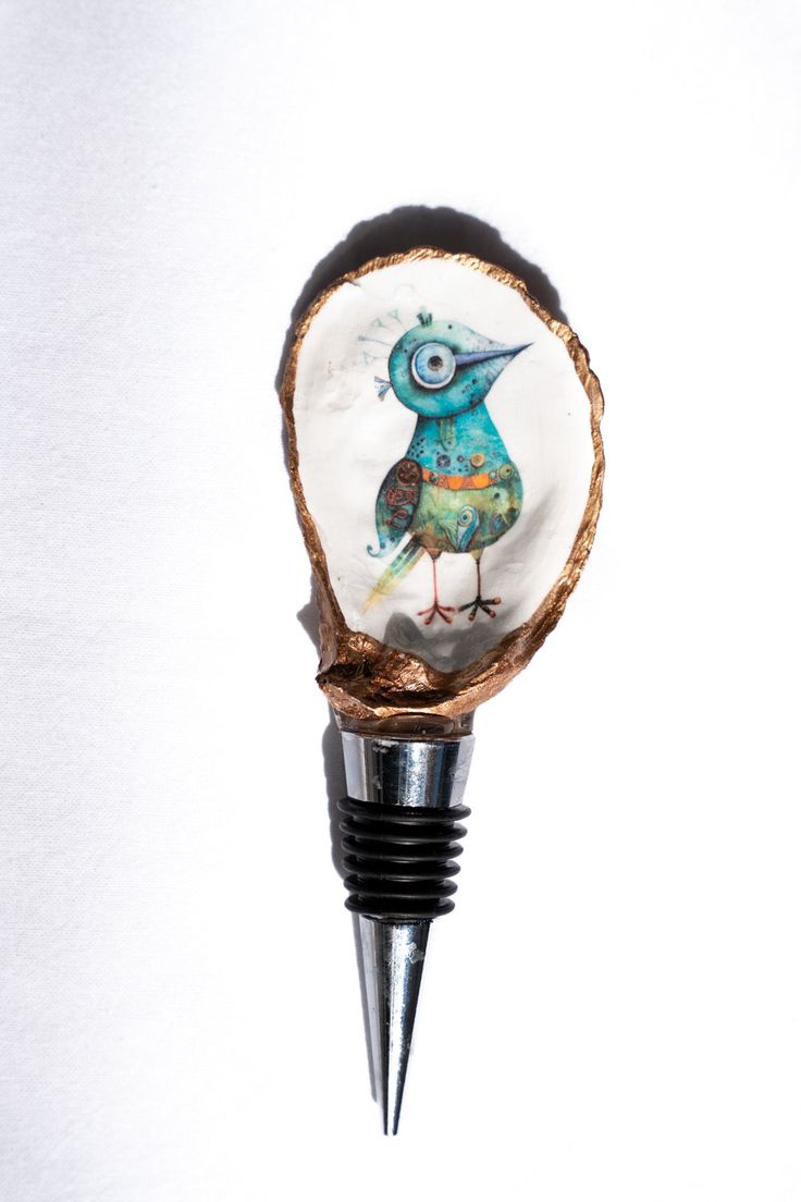 Decoupage Oyster Shell Wine Bottle Stopper – The Joyful Penguin