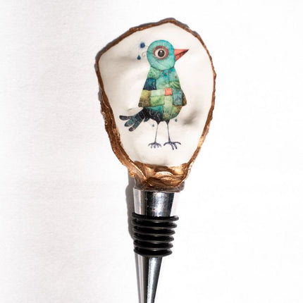 Decoupage Oyster Shell Wine Bottle Stopper – The Joyful Penguin