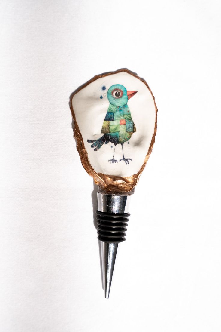 Decoupage Oyster Shell Wine Bottle Stopper – The Joyful Penguin