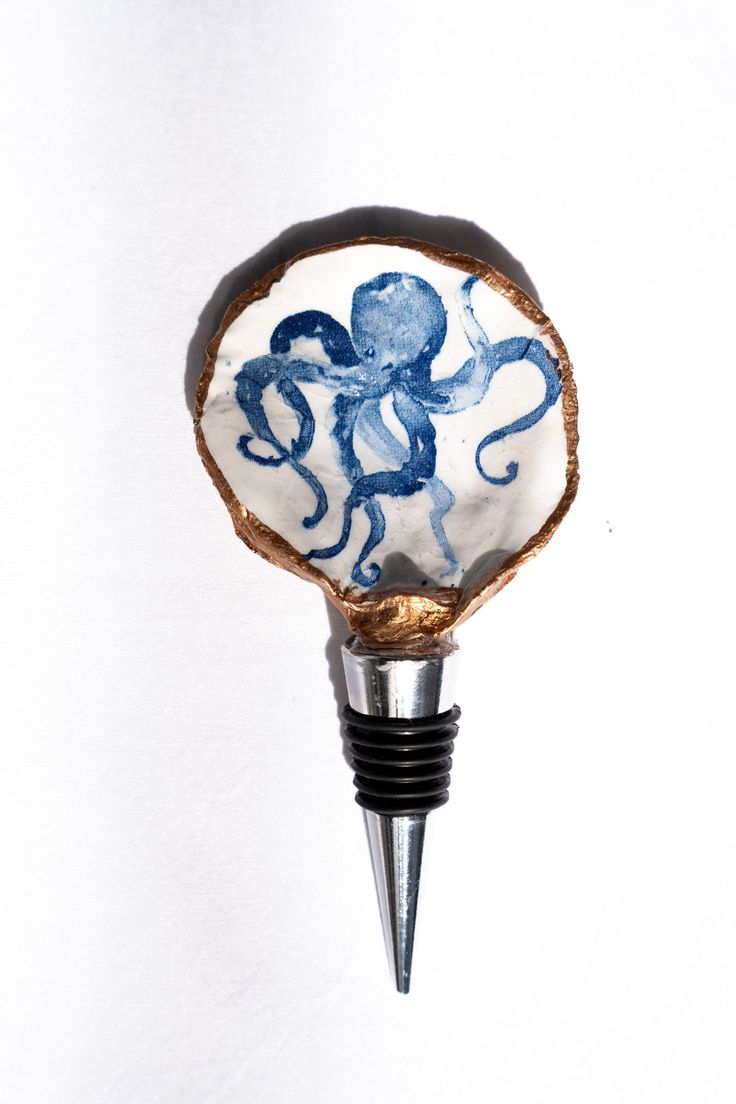 Decoupage Oyster Shell Wine Bottle Stopper – The Joyful Penguin