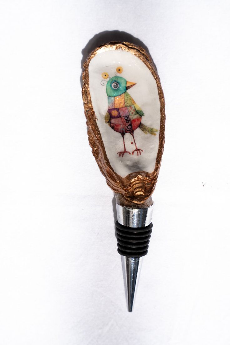 Decoupage Oyster Shell Wine Bottle Stopper – The Joyful Penguin