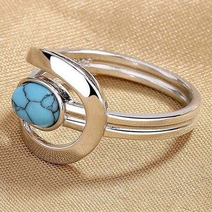 Vintage Teardrop Turquoise Ring | 18k Gold