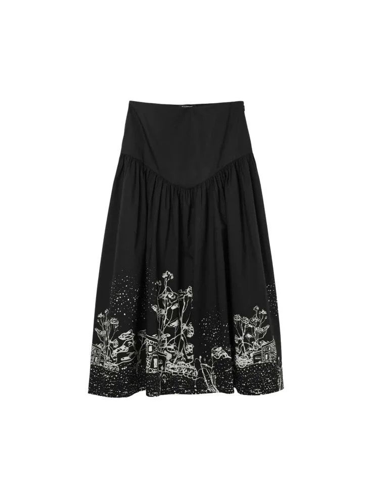Desigual Black & White Flower Skirt