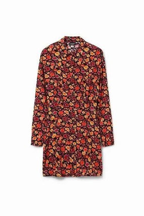 Desigual Reds Button-up Flower Dress