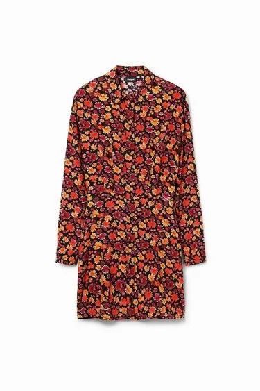 Desigual Reds Button-up Flower Dress
