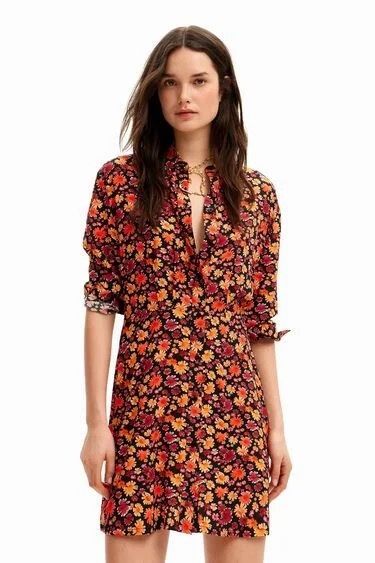 Desigual Reds Button-up Flower Dress