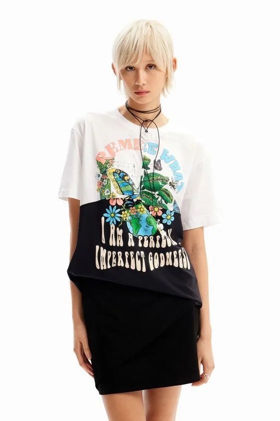 Desigual ~ Retro Nature Patchwork T-shirt