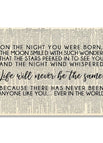 On the Night You Were Born