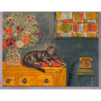 Cat on Yellow Dresser