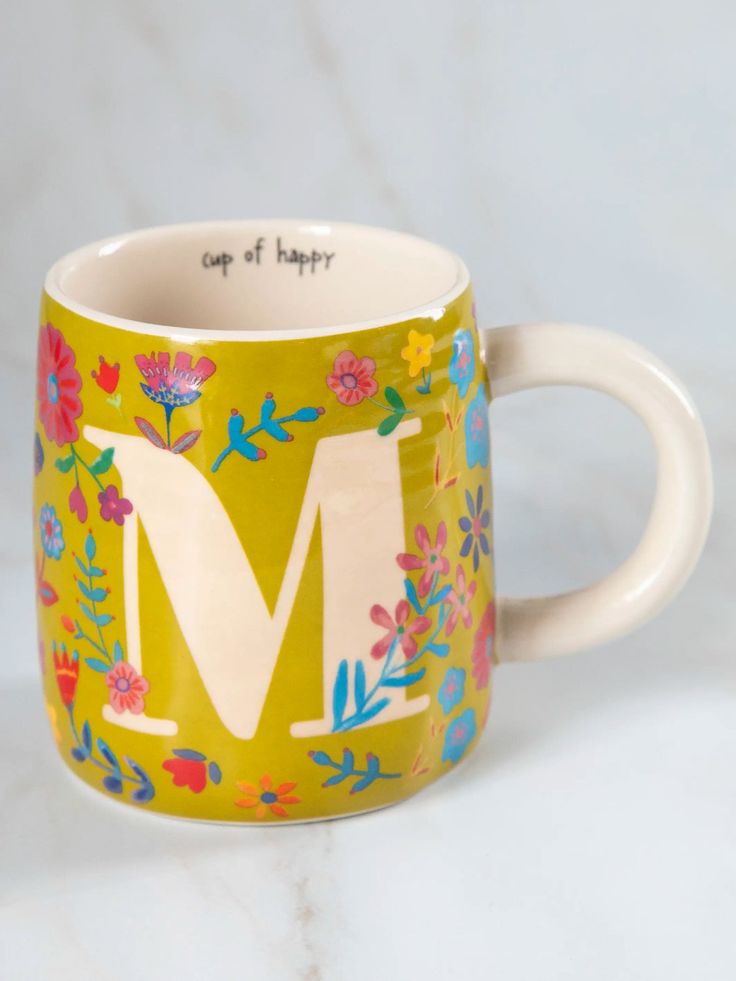 🌸 Initial Floral Mugs