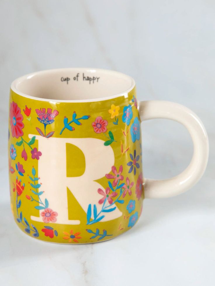 🌸 Initial Floral Mugs