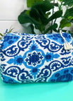 Blue and White Medallion Makeup Bag