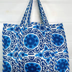 Blue and White Medallion Tote Bag