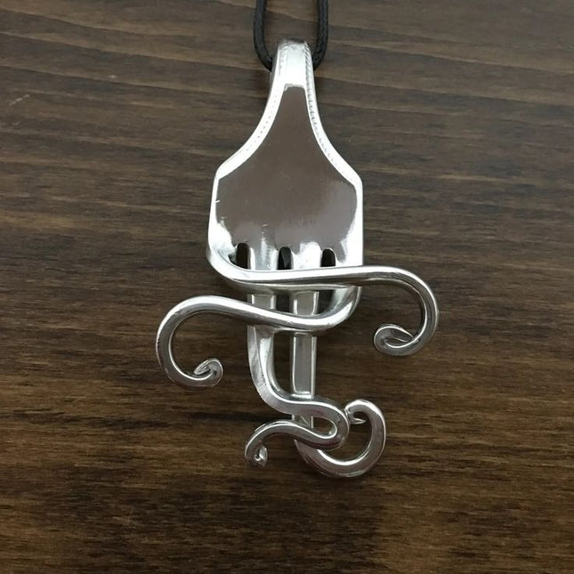 Elegant Fork Necklaces ~ Vintage Silver