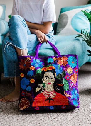 Frida Kahlo Embroidered Tote Bag